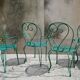 Suite de 4 fauteuils de jardin années 60