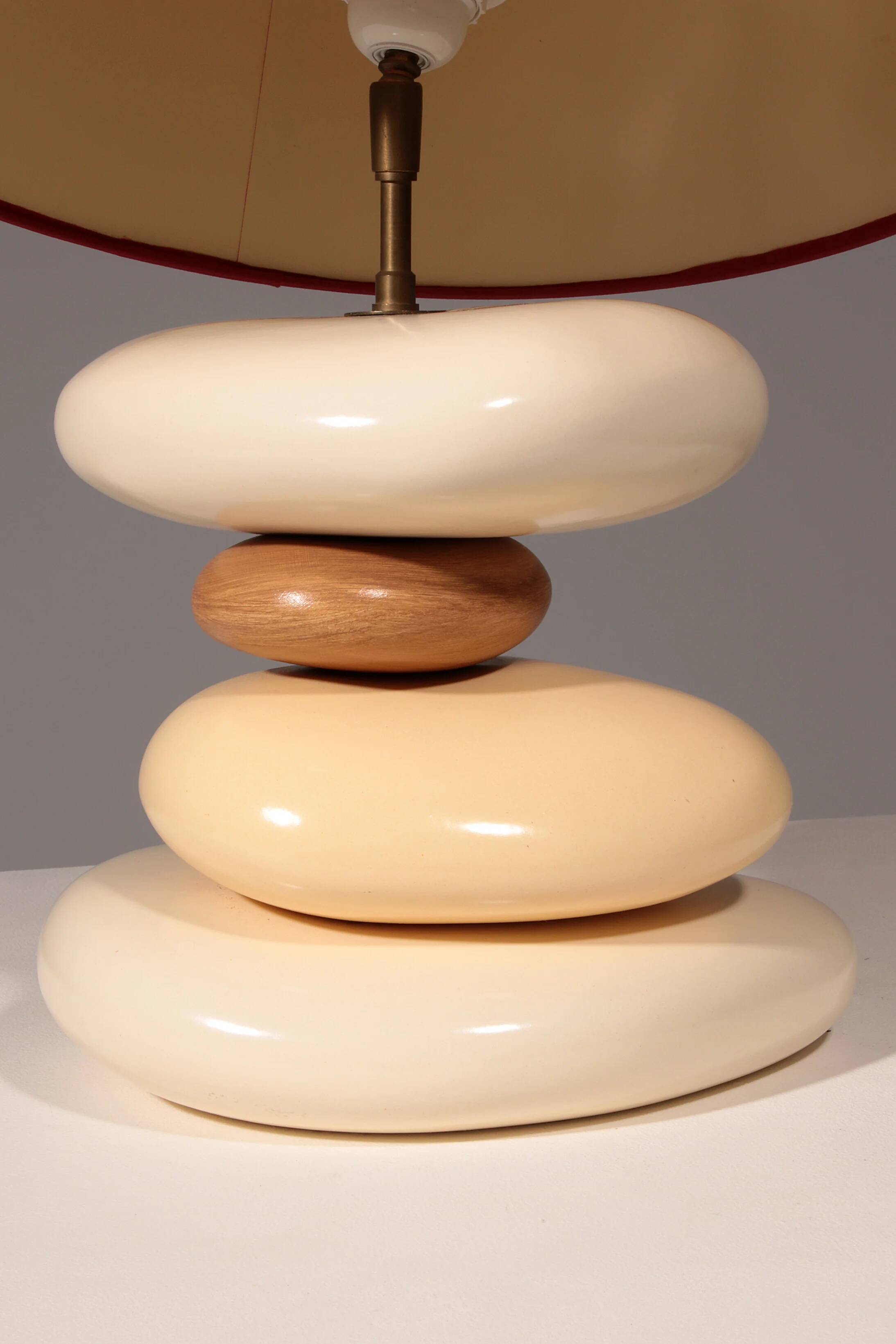 France pebble table lamp by François Chatain, 1980s