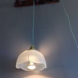 White frosted corolla nomad hanging lamp