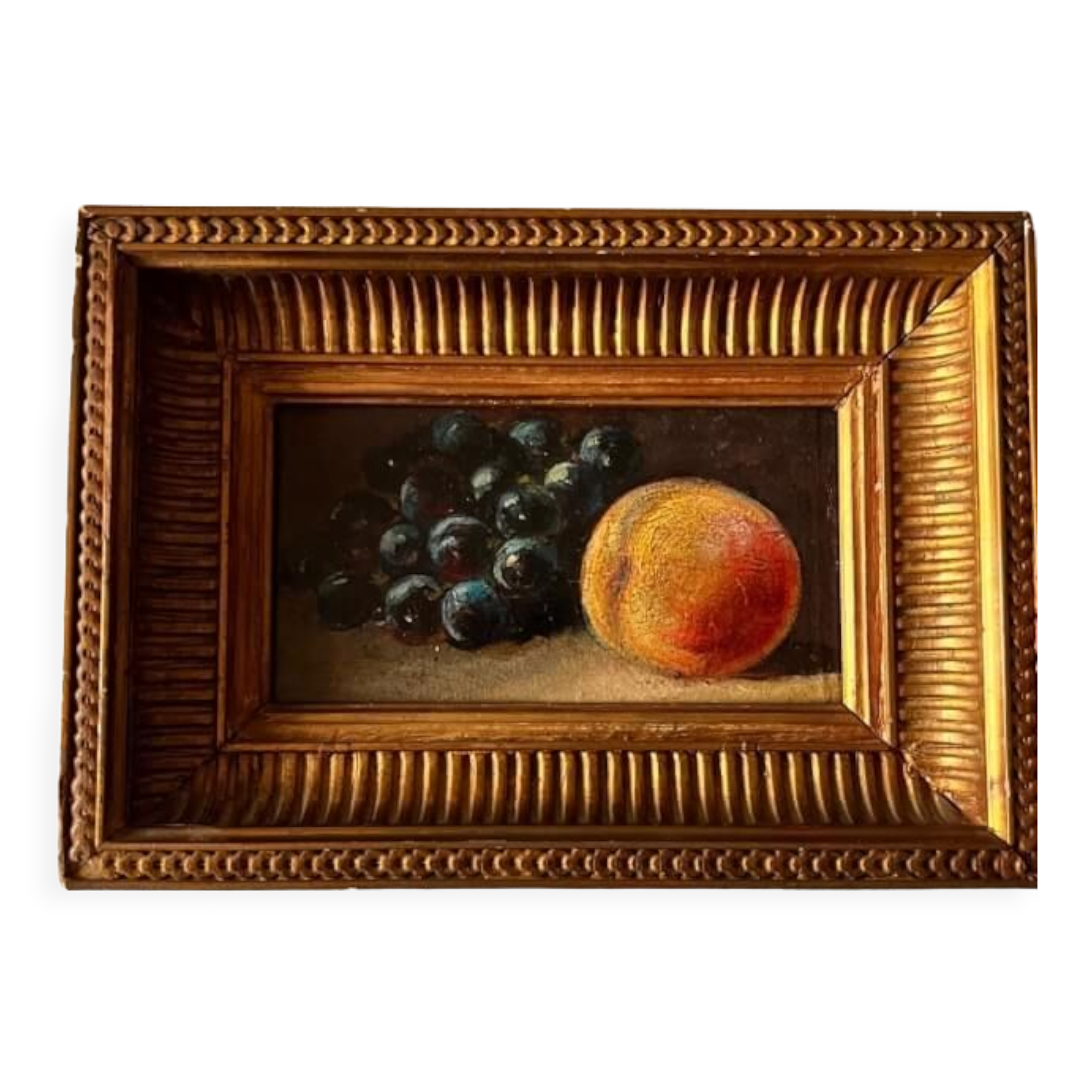 Still Life with Peaches and Black Grapes