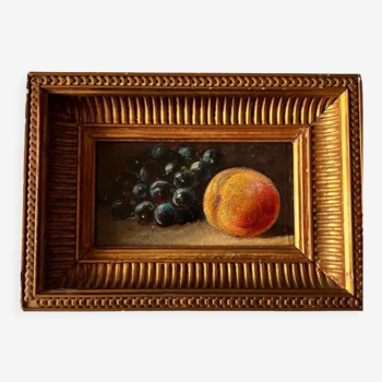 Still Life with Peaches and Black Grapes