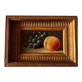 Still Life with Peaches and Black Grapes