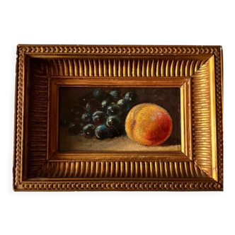 Still Life with Peaches and Black Grapes