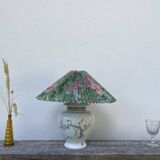 Pleated lampshade with floral patterns