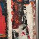 Original Swedish Oil On Canvas – “Cityscape In Red” By Holger Oijens (1907–2004) – Signed – Vintage & Framed