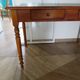 Minister's desk style L. Philippe – 2 drawers – cherry wood – faux leather desk mat