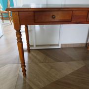 Minister's desk style L. Philippe – 2 drawers – cherry wood – faux leather desk mat