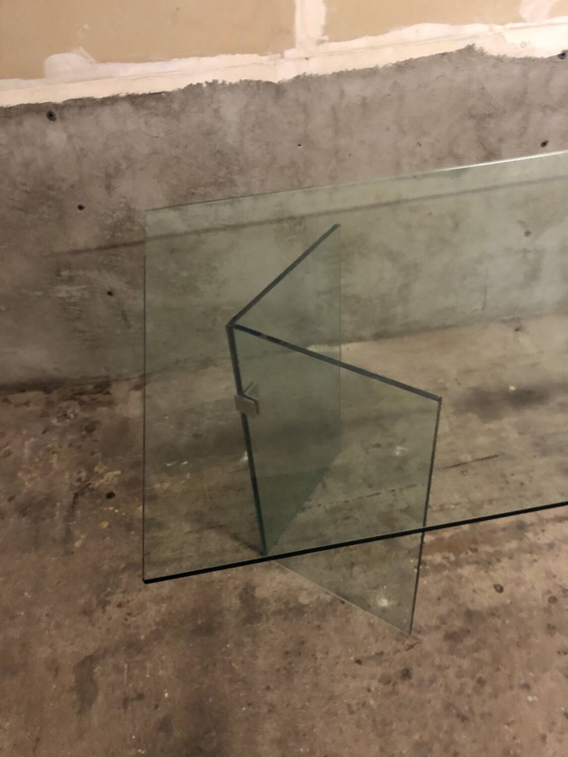Post modern tempered glass table circa 1980