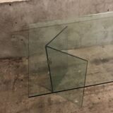 Post modern tempered glass table circa 1980