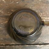 Set of 6 vintage Duralex molded smoked glass cups, art deco style