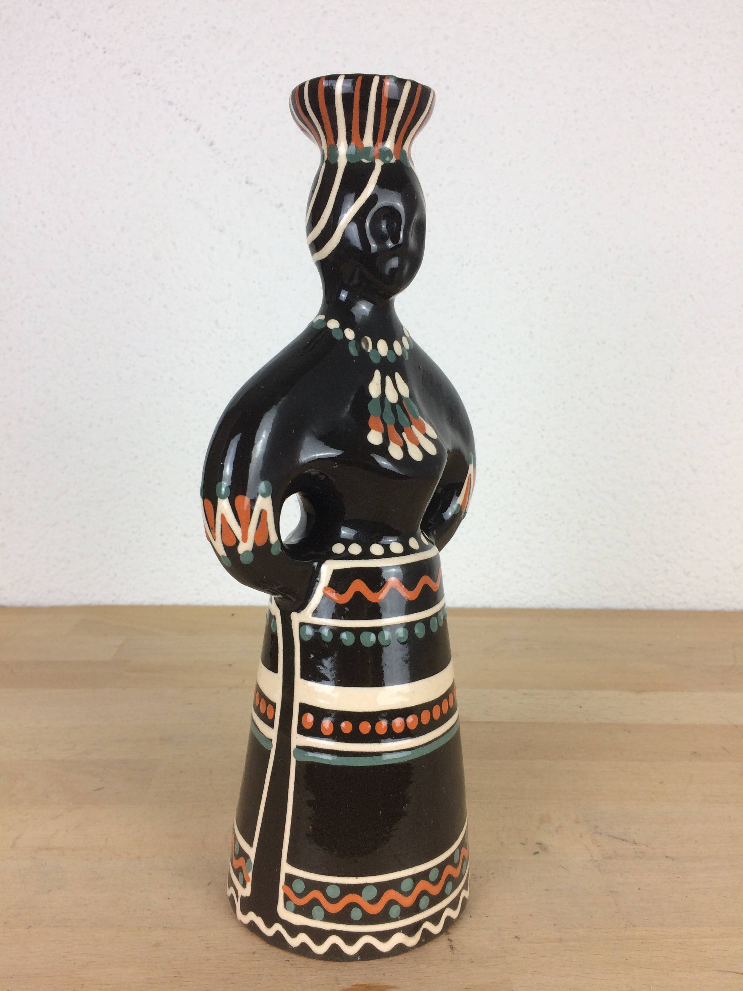 Vintage ceramic anthropomorphic candle holder