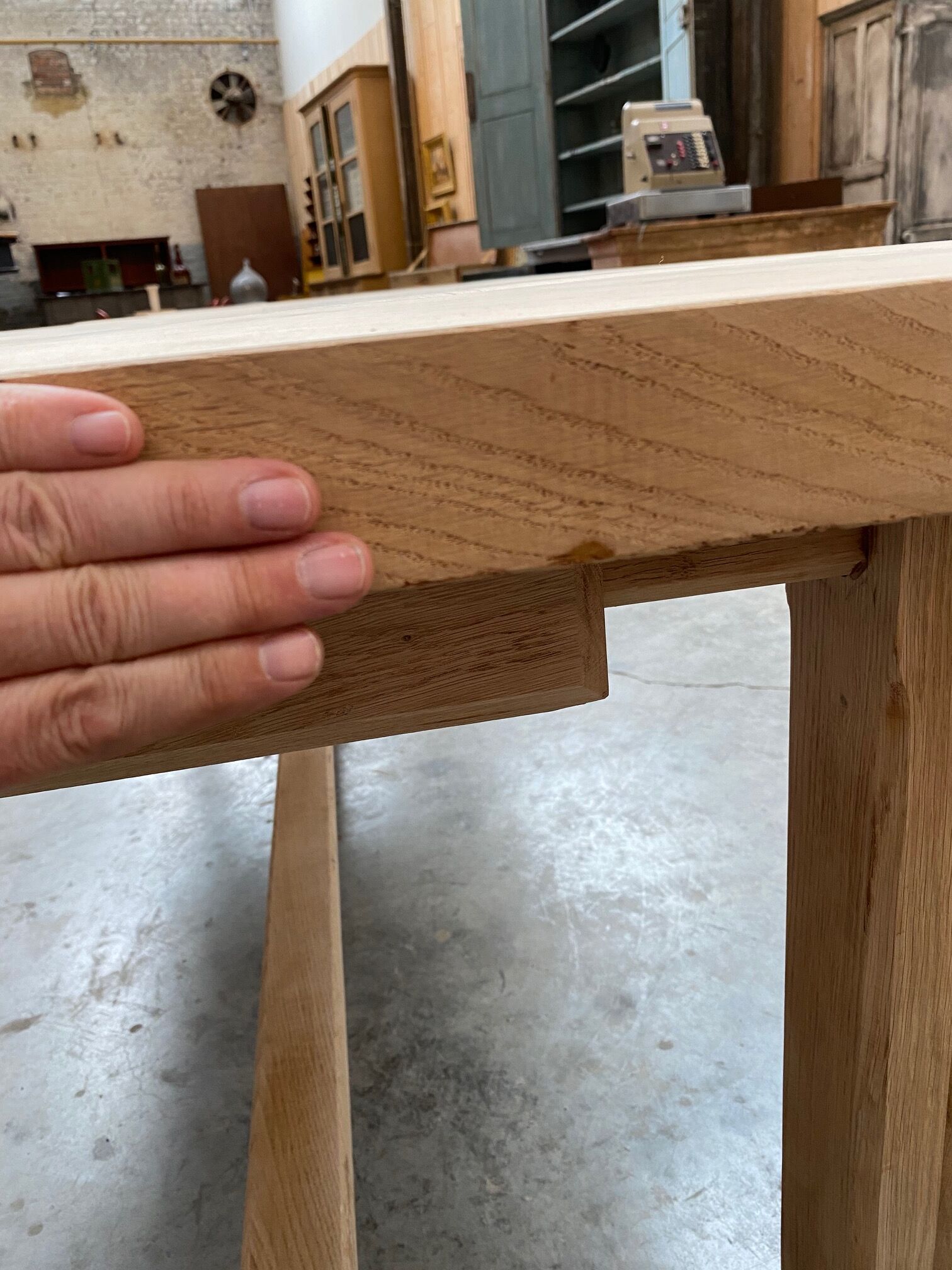 Large oak farm table