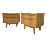 Pair of bedside tables in light wood