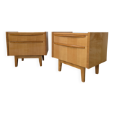 Paire de chevets en bois blond