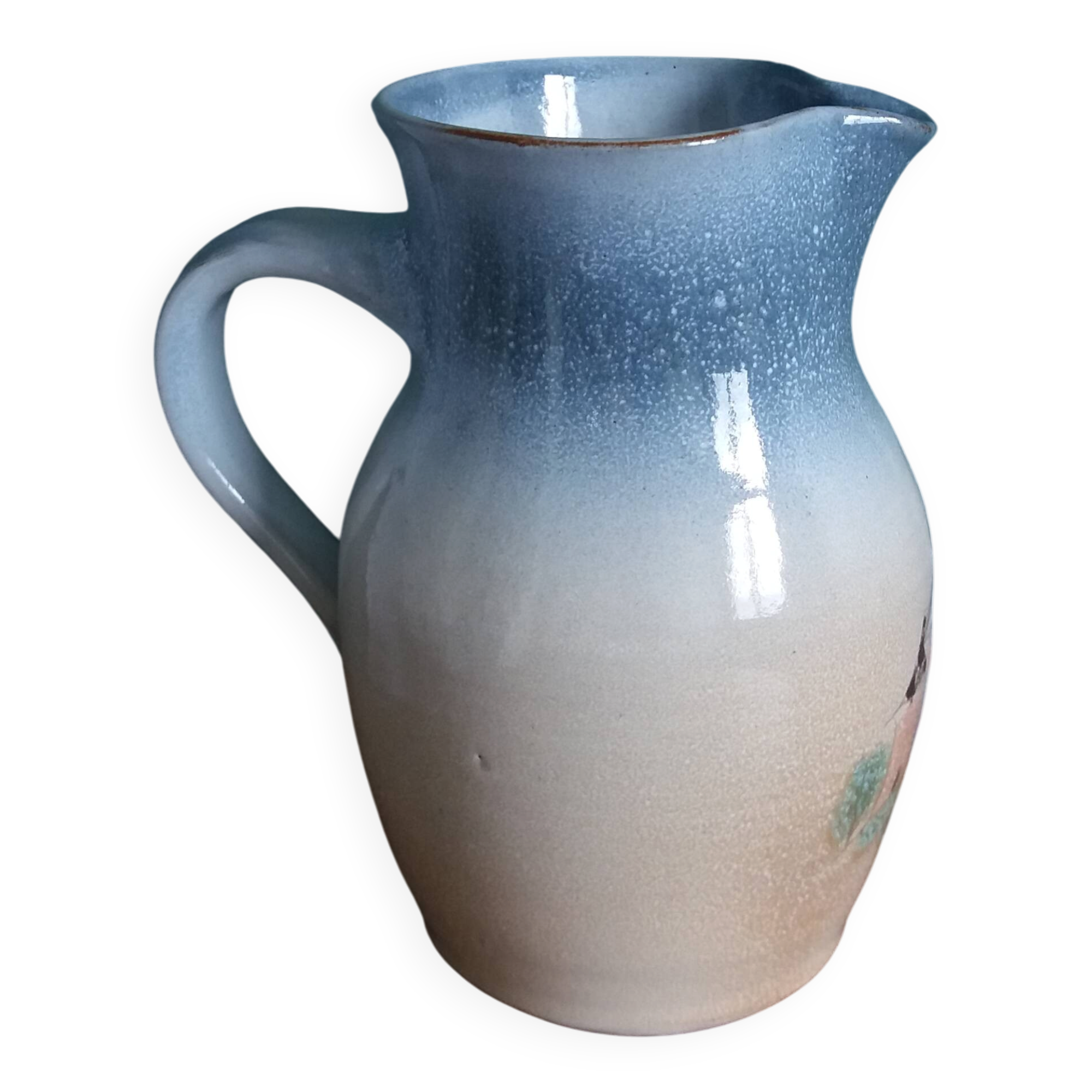 Jug signed by Atch, Chantal and Thierry Robert, Grès du Loir