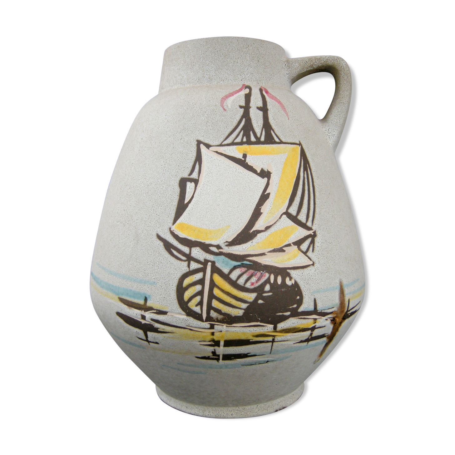 Vintage vase 1960 ceramic boats