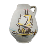 Vintage vase 1960 ceramic boats