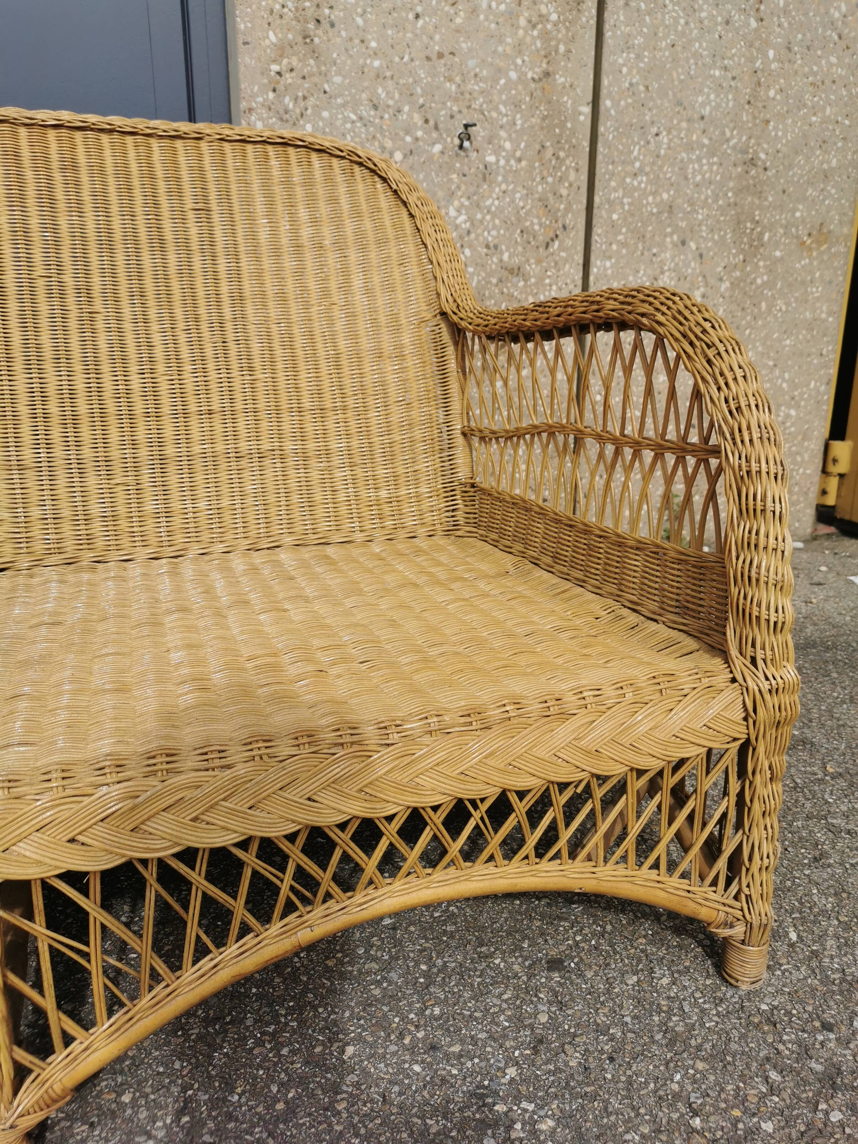 Complete rattan lounge from the 1950s