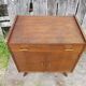 Old Chest of Drawers Drawer + Doors Wood Feet Compass 70s Vintage