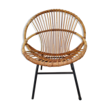 Fauteuil rotin années 60
