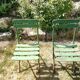4 old iron and wood garden folding chairs
