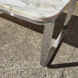 Marble and stainless steel coffee table