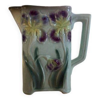 Old iris slip pitcher