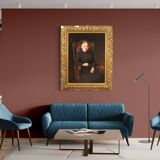 Tableau portrait de dame belge huile sur toile daté 1920