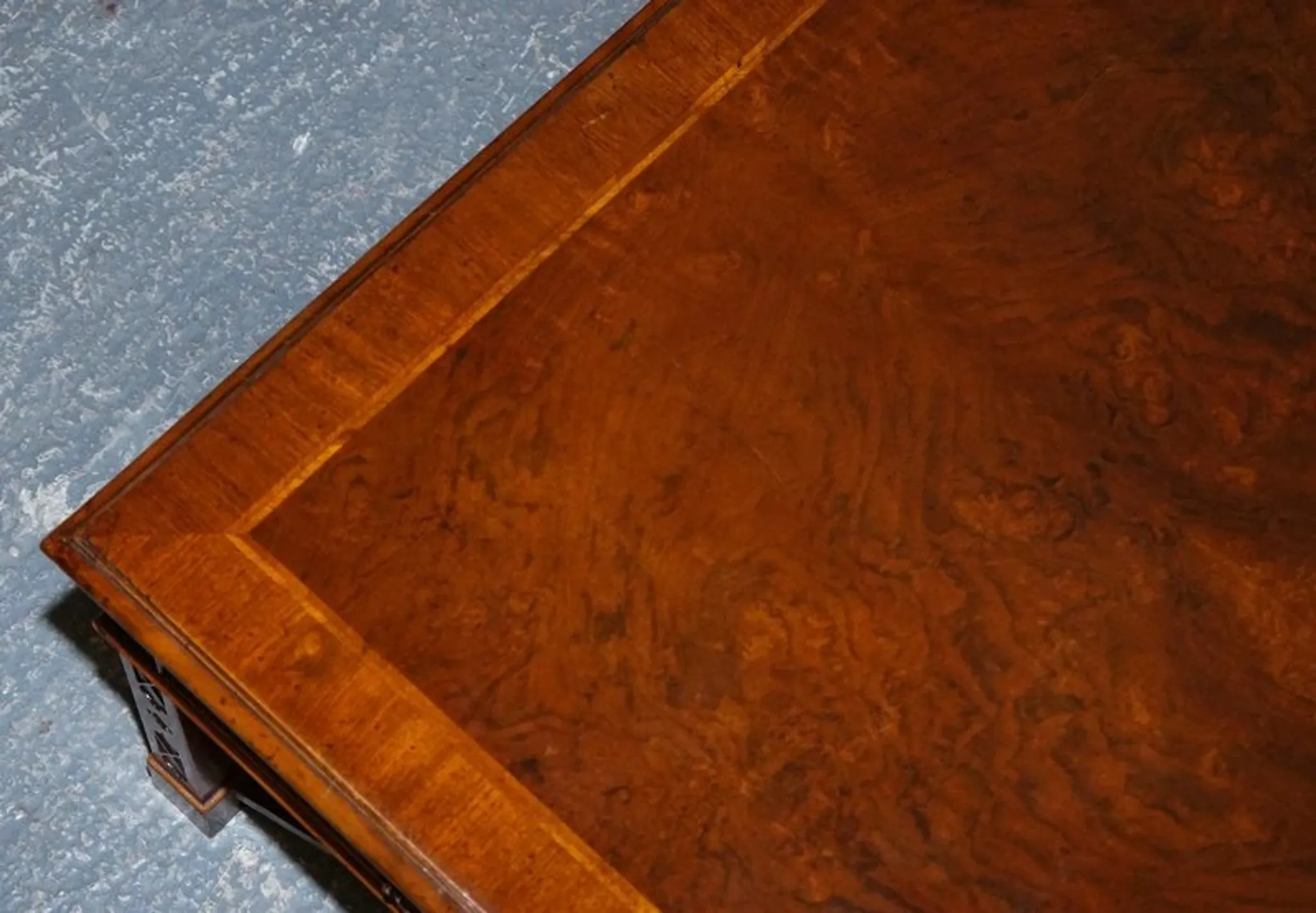 Large Georgian Coffee Table in Walnut Burr by Brights of Nettlebed London