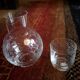 Carafon et son verre capuchon cristal de Bohème