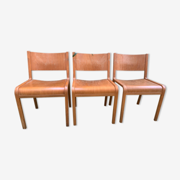 Set of wooden chairs