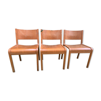 Set of wooden chairs