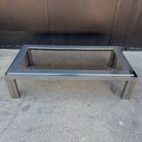 1970s smoked glass chrome coffee table