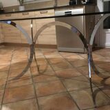 Euro Steel Furniture belgium table and 4 chairs set 1970