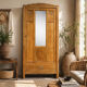 Parisian Art Deco wardrobe in raw oak, renovated.