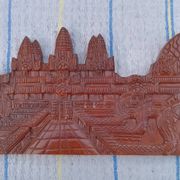 Carved wooden relief, reproduction of the Angkor Wat temple.