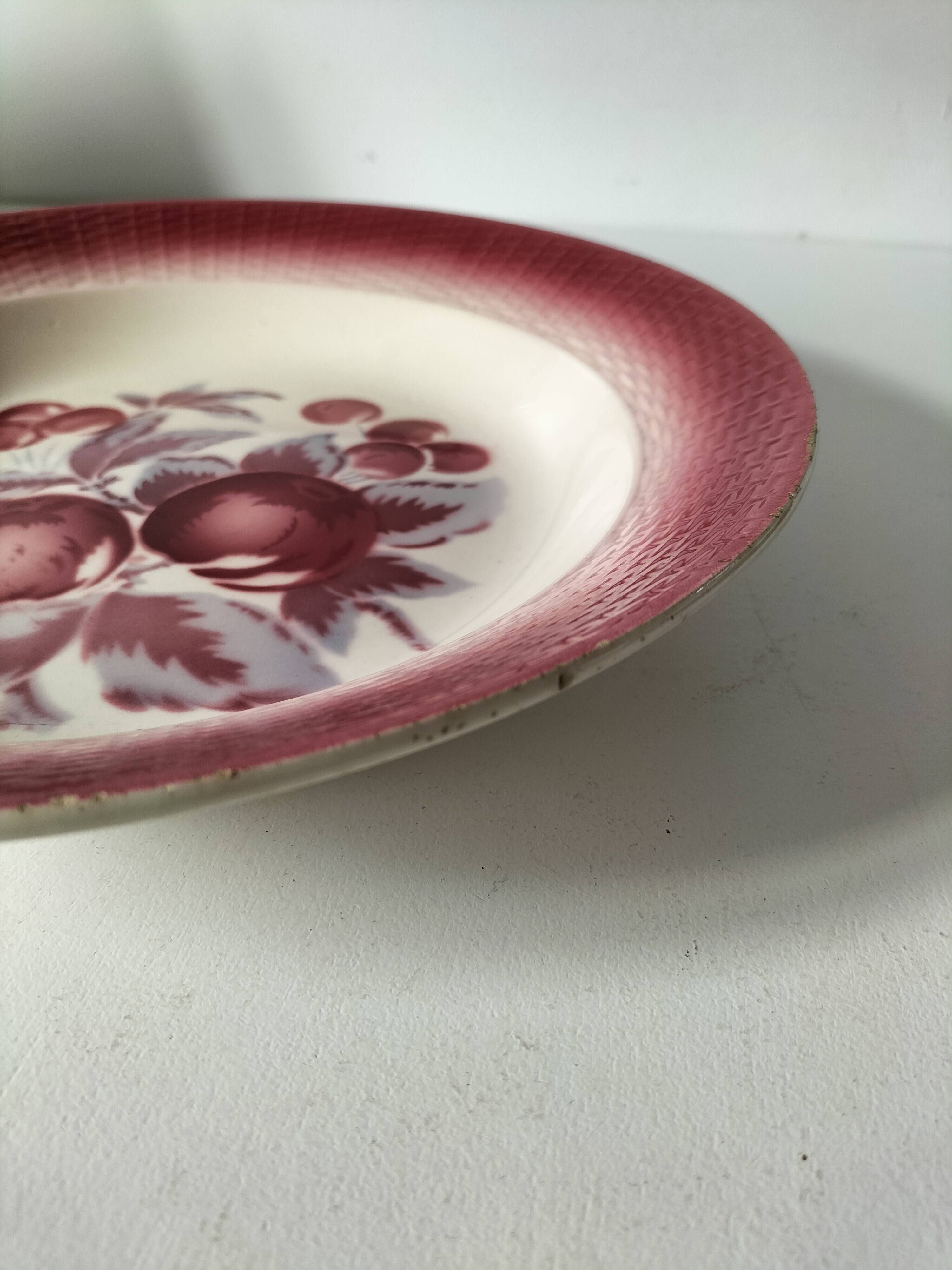 Vintage K&G Lunéville platter – “Red Fruits” design – 1930s/40s