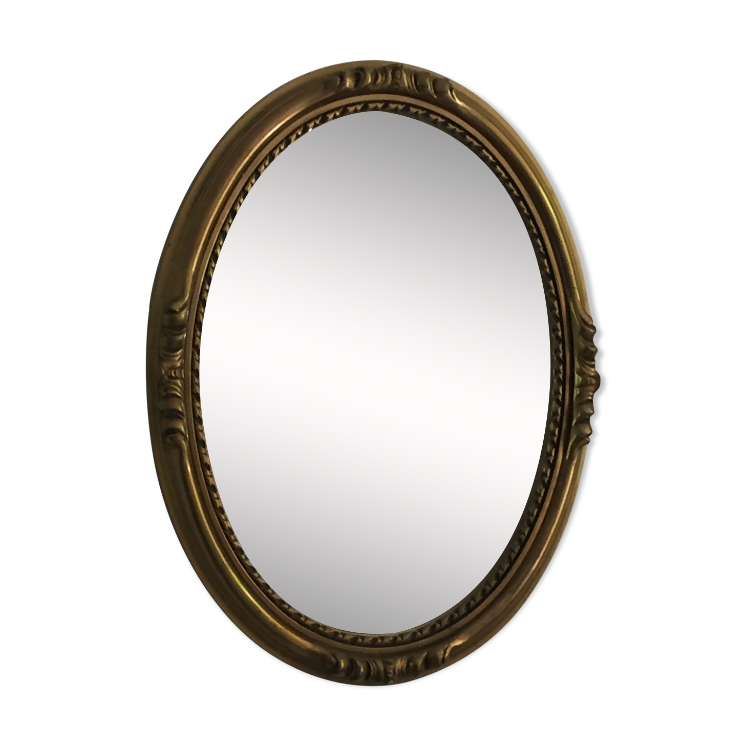 Old golden oval mirror 35x45cm