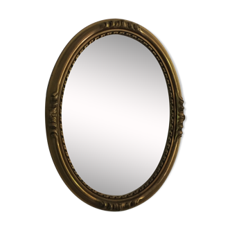 Old golden oval mirror 35x45cm