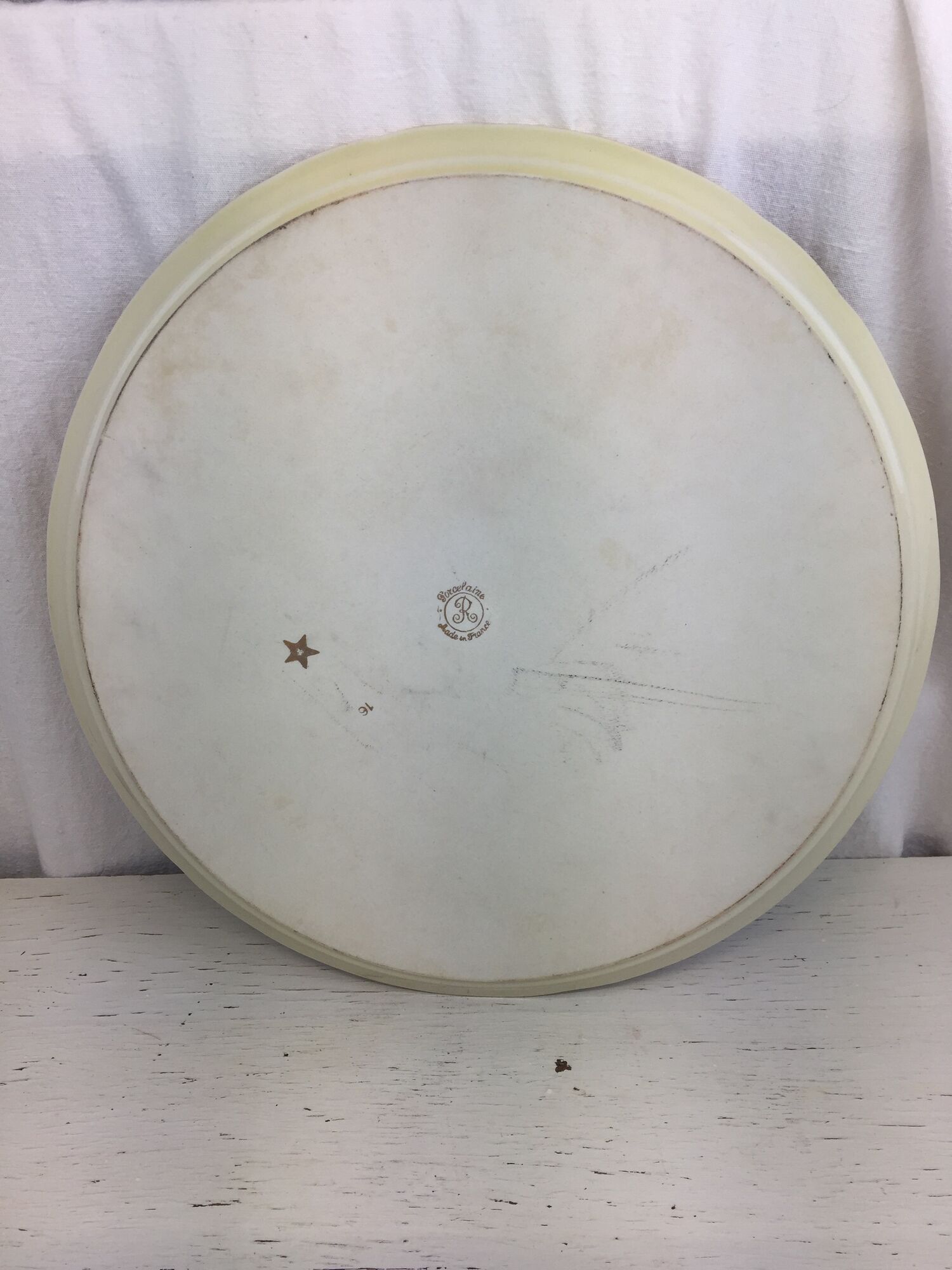 Round dish floral decoration made in france porcelain Limoges