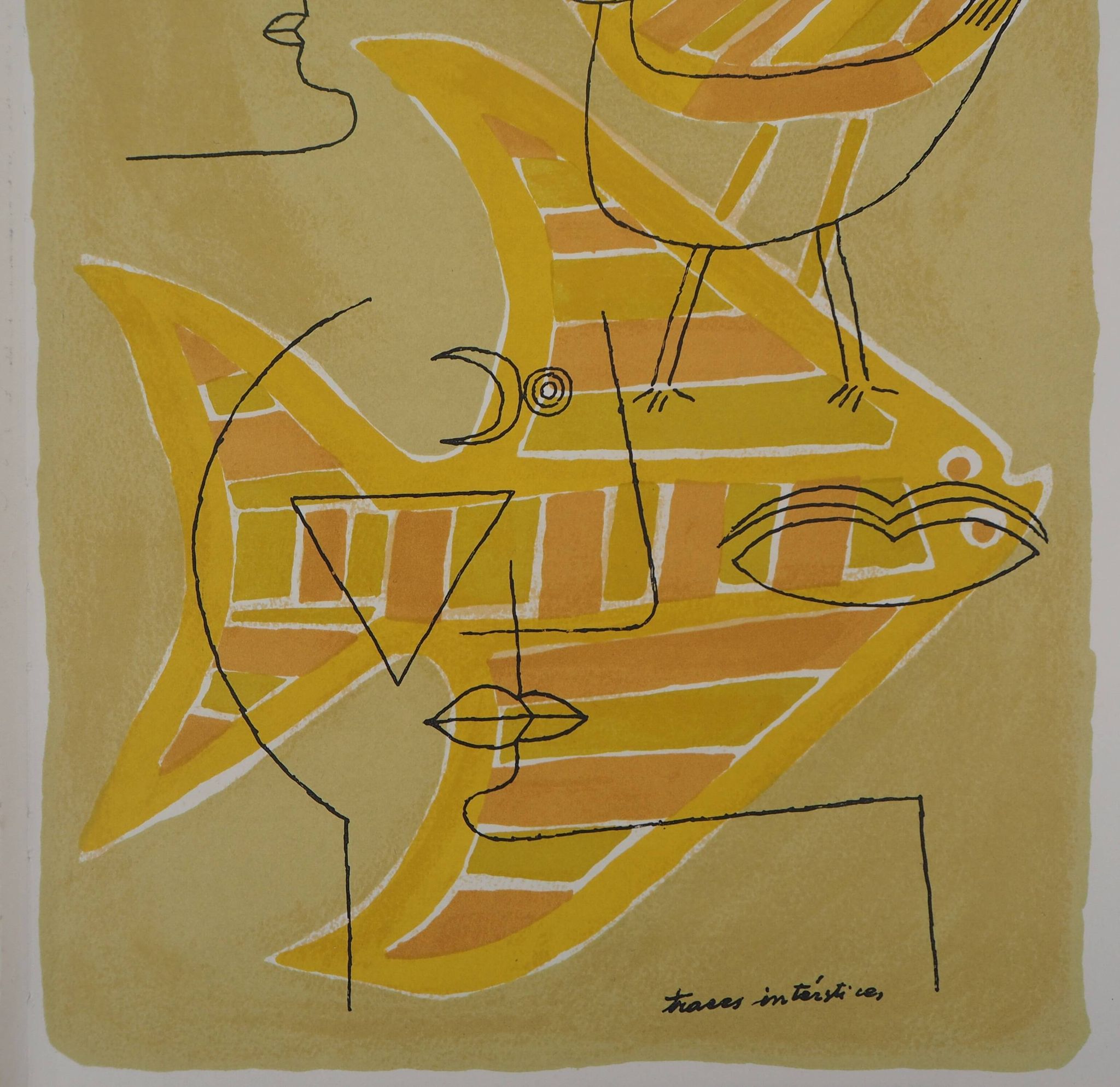 Victor brauner : portrait surréaliste (traces interstices) - lithographie o