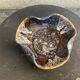 Flamed glazed ceramic bowl, original shape, vintage