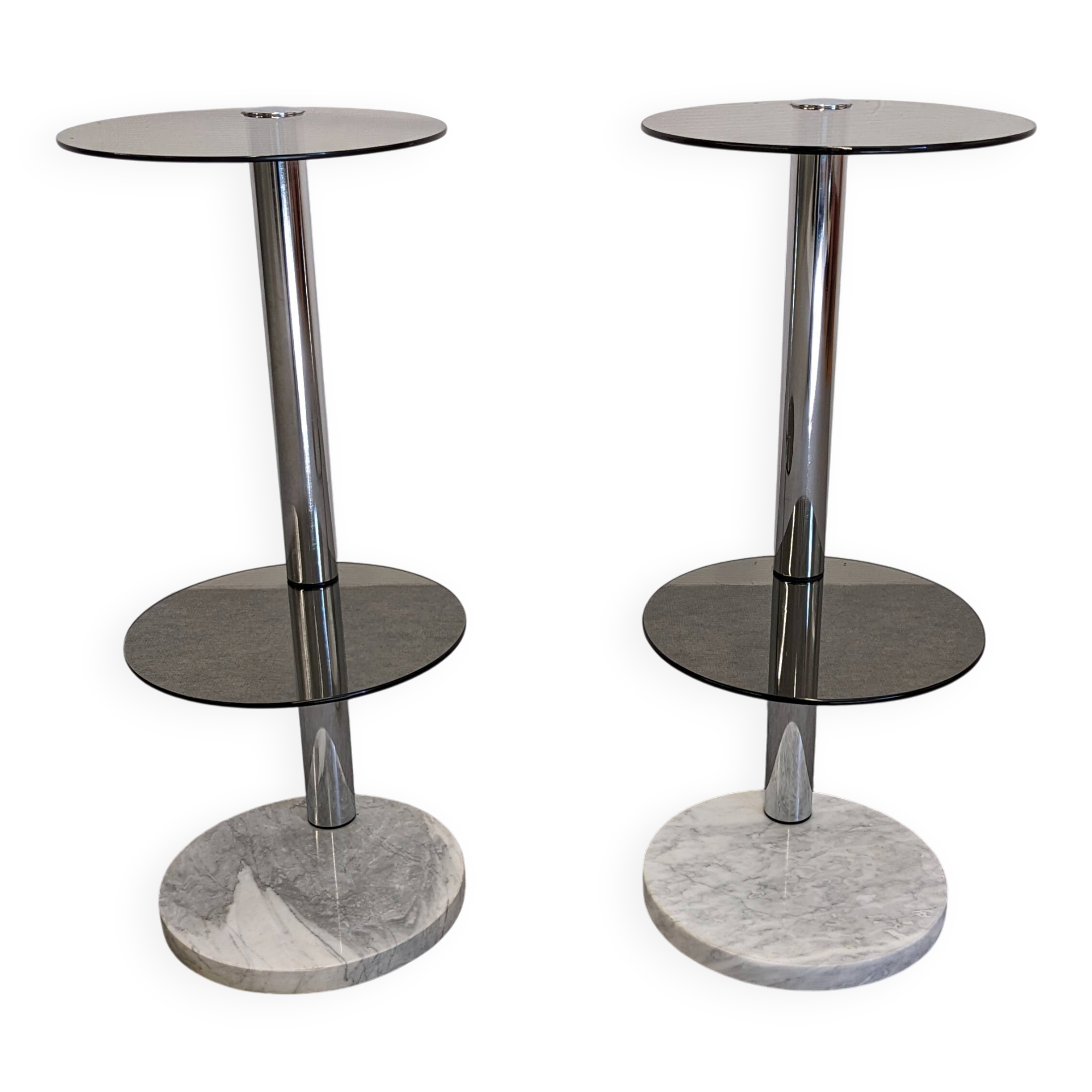 Pair of side tables or end tables Space Age, France circa 1970.