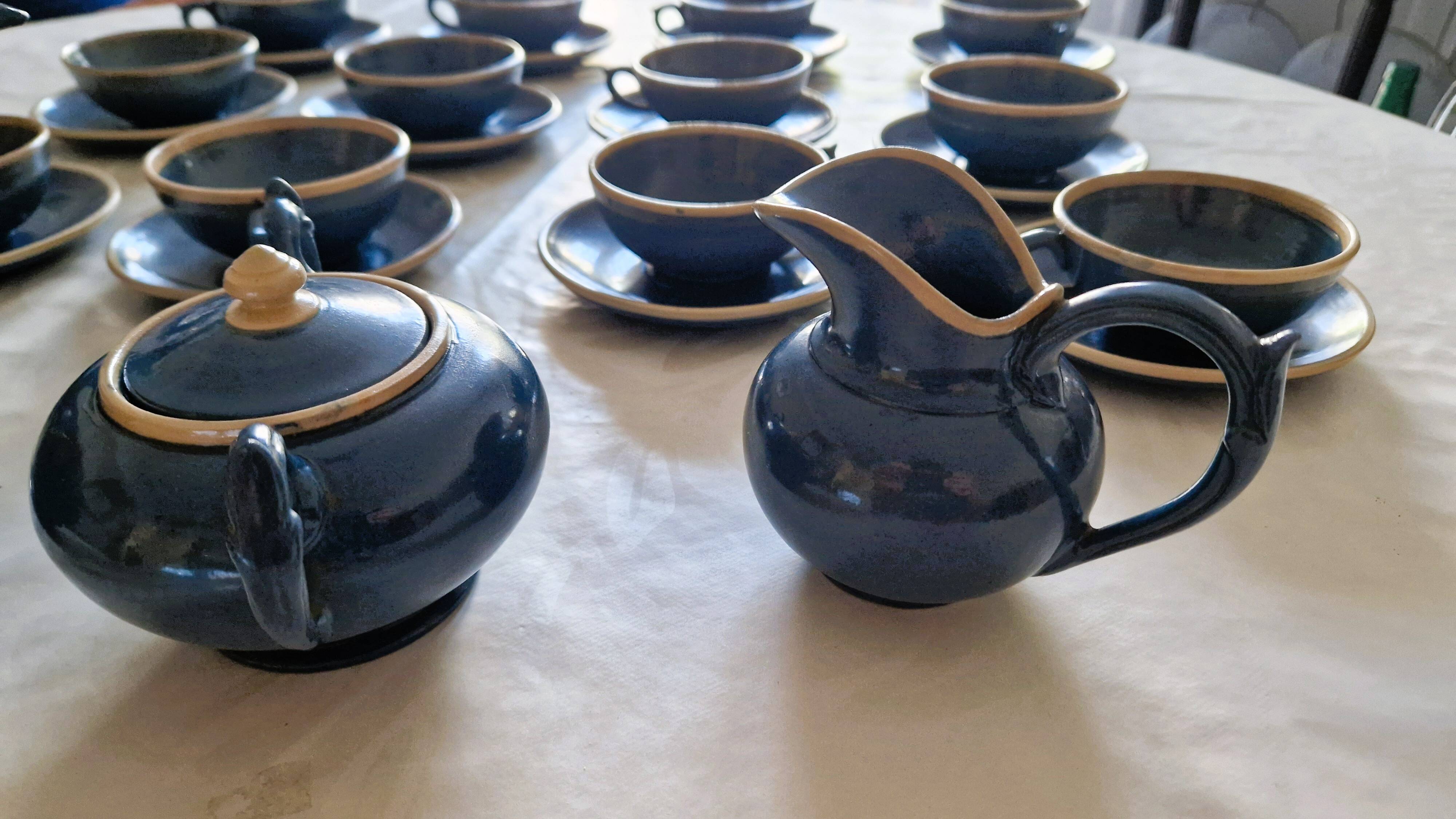 Ceramic tea service from the Pichon factory - Uzès
