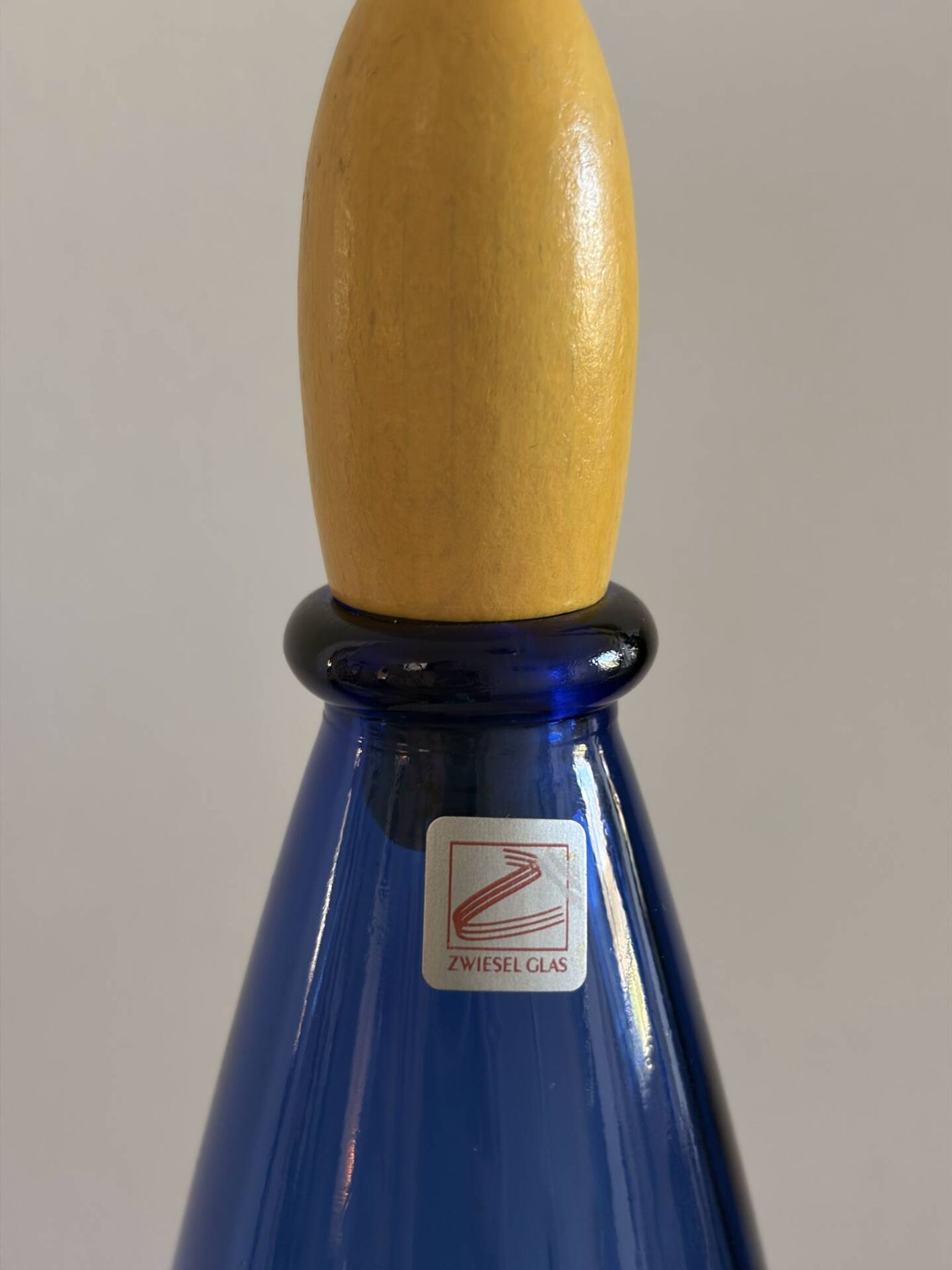 Large Vintage Cobalt Blue Art Glass Carafe by Zwiesel Glas – Mid-Centu