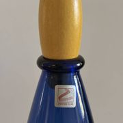 Large Vintage Cobalt Blue Art Glass Carafe by Zwiesel Glas – Mid-Centu