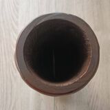 Hand-carved solid wood candle holder