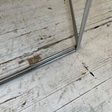Hexagonal glass and chrome coffee table