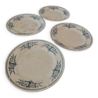 4 assiettes Longchamp bleu modèle Blois
Traces d usure et taches voir photo.