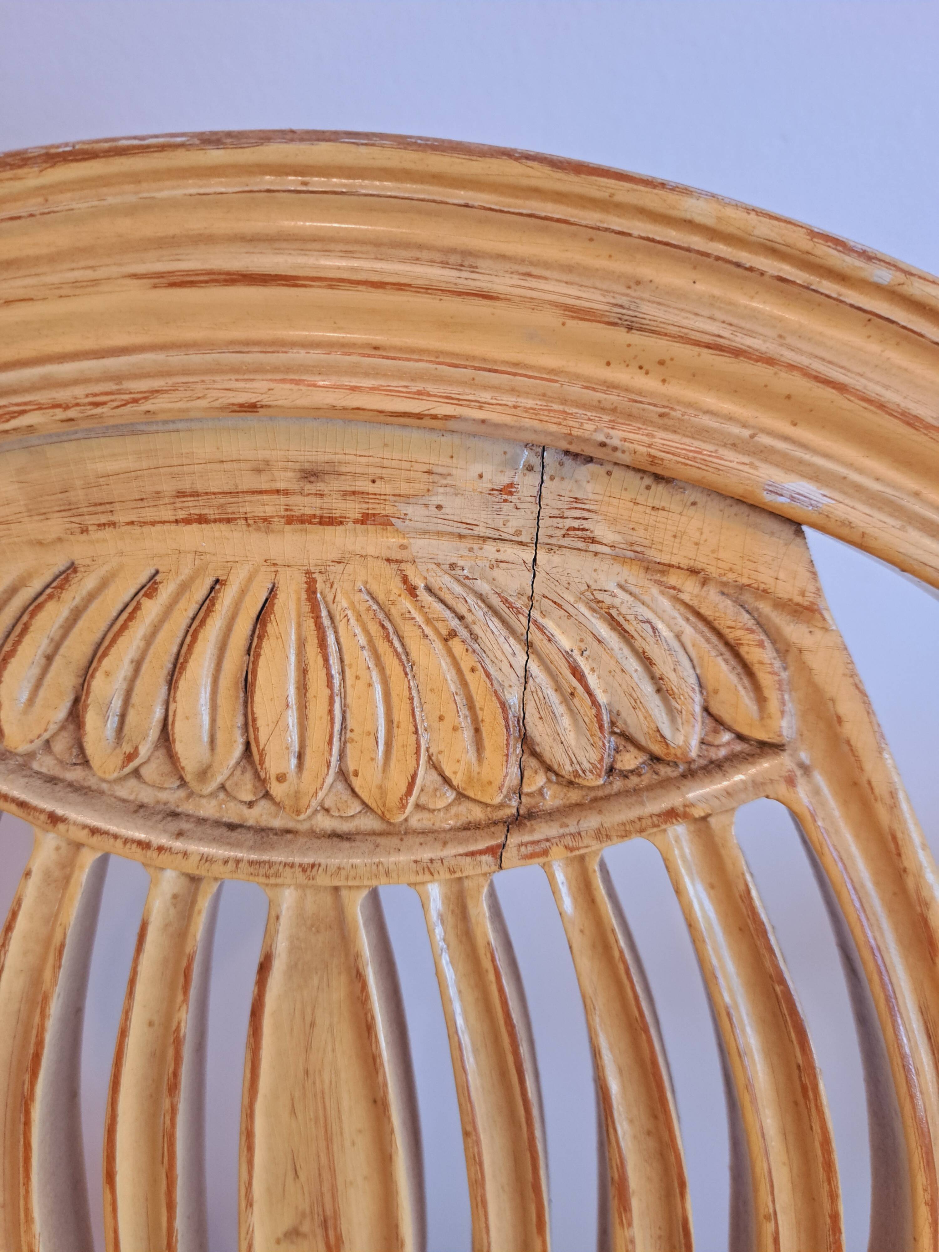 Provencal yellow Louis XVI style chair